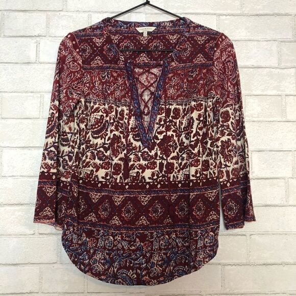 Lucky Brand Tops - Lucky Brand Boho 3/4 Sleeve Peasant Top XS